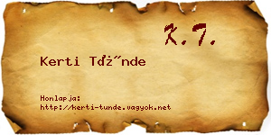 Kerti Tünde névjegykártya